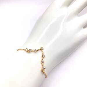Gold zodiac cosmic rhinestone Pisces charm bracelet